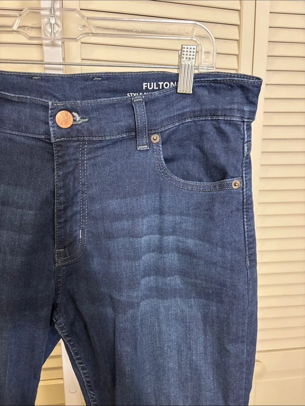 Mugsy Fulton Slim Straight Men’s Jeans in Dark Blue Size 33 x 32